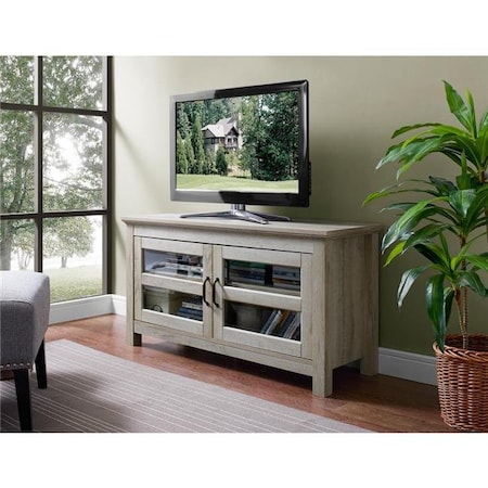 Walker Edison Furniture Walker Edison WQ44CFDWO 44 in. Wood TV Media Stand Storage Console - White Oak WQ44CFDWO
